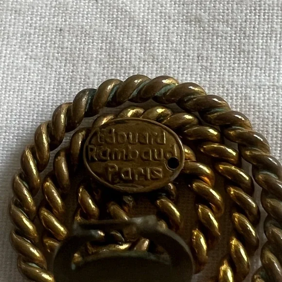 RARE-Vintage Eduard Rambaud Gold Spiral Earrings - Picture 4 of 5